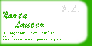 marta lauter business card